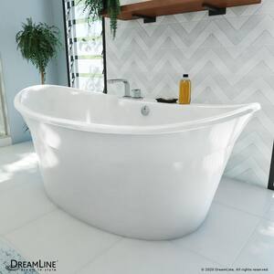 Montego 66 in. x 36 in. Acrylic Freestanding Flatbottom Soaking Bathtub in White