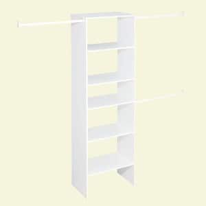 ClosetMaid Selectives 48 in. W - 112 in. W White Reach-In Tower Wall Mount  6-Shelf Wood Closet System 7032 - The Home Depot
