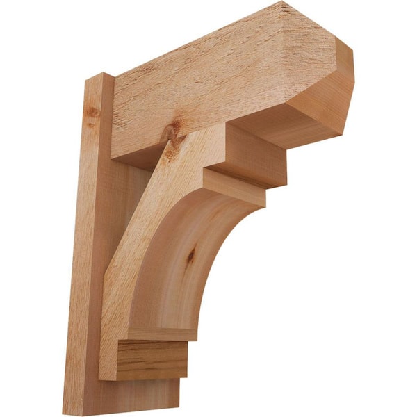 Ekena Millwork 8 in. x 22 in. x 18 in. Merced Craftsman Rough Sawn Western Red Cedar Outlooker