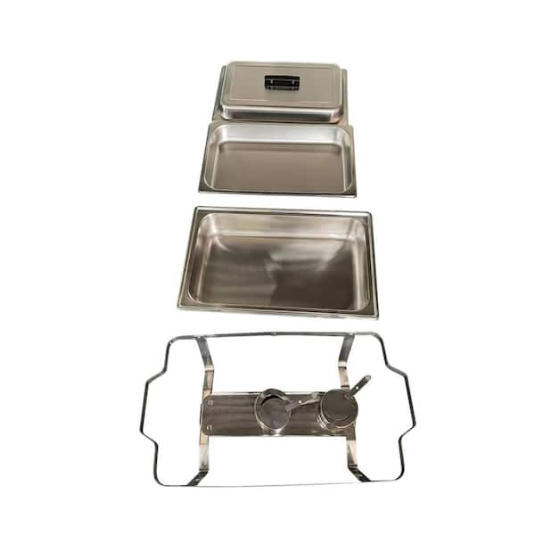 Merra 9.5 qt. Silver Stainless Steel Chafing Dish Buffet Set with Warmers  Trays for Parties 4 Packs CDP-N4PC-9L-BNJHD - The Home Depot