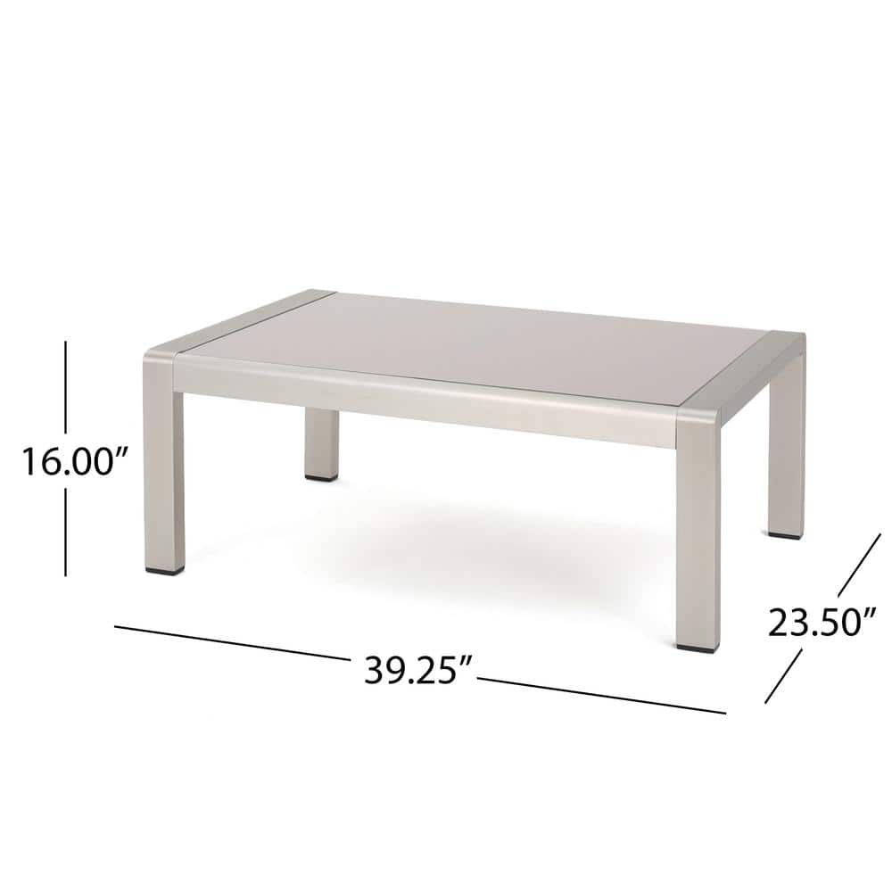 Cape Coral 5-Piece Silver Aluminum Patio Set with Khaki Cushions