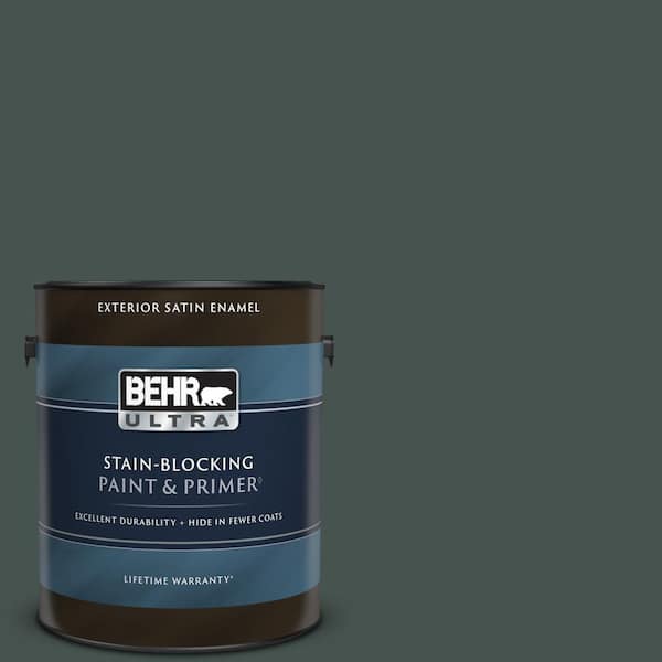 BEHR ULTRA 1 gal. Home Decorators Collection #HDC-WR16-05 Evergreen Field Satin Enamel Exterior Paint & Primer