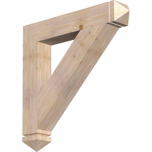 Ekena Millwork 5-1/2 in. x 36 in. x 36 in. Douglas Fir Traditional Arts and Crafts Smooth Bracket