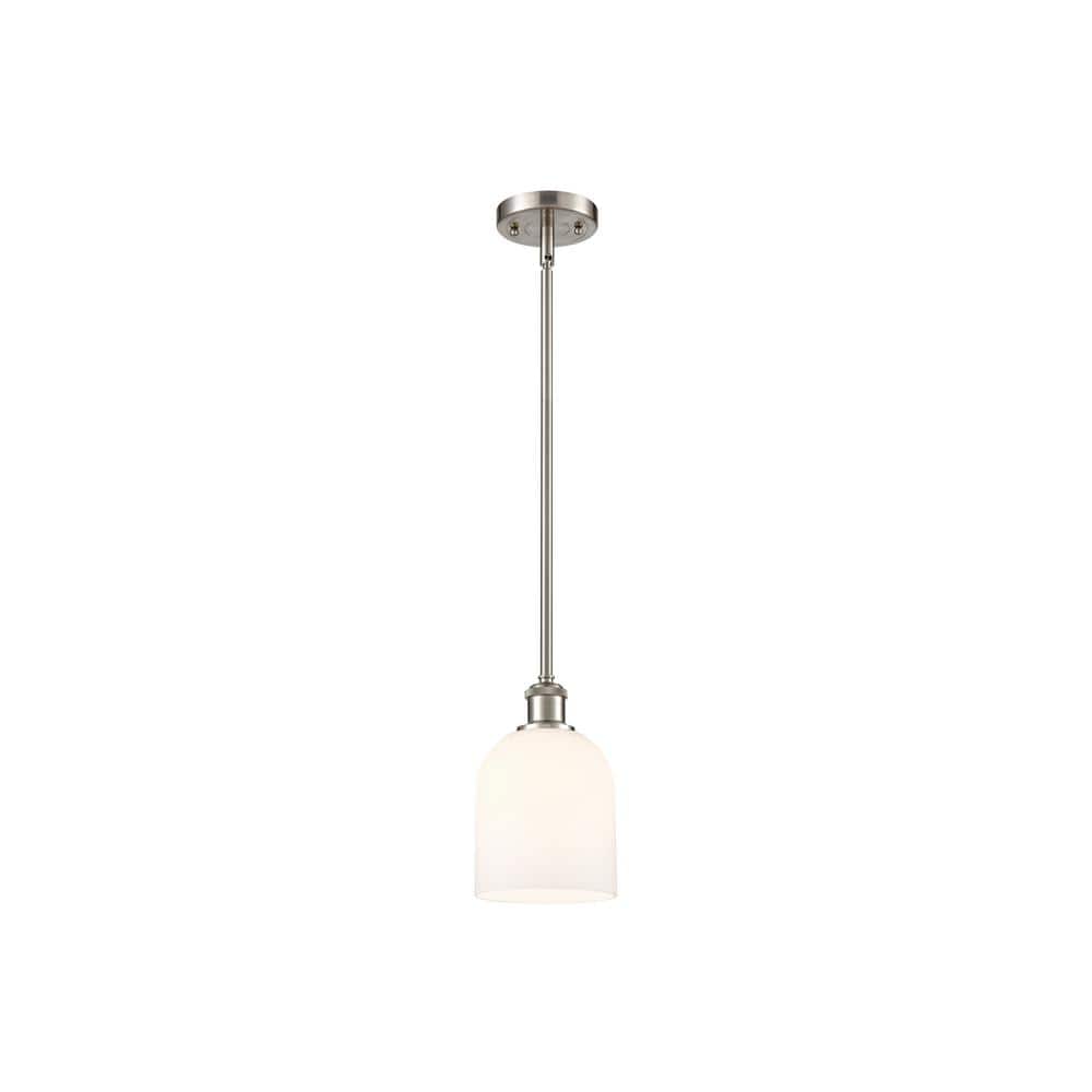 Bella 100-Watt 1-Light Brushed Satin Nickel Standard Mini Pendant Light with Painted Glass Shade, No Bulbs Included price history on PriceWatchPro