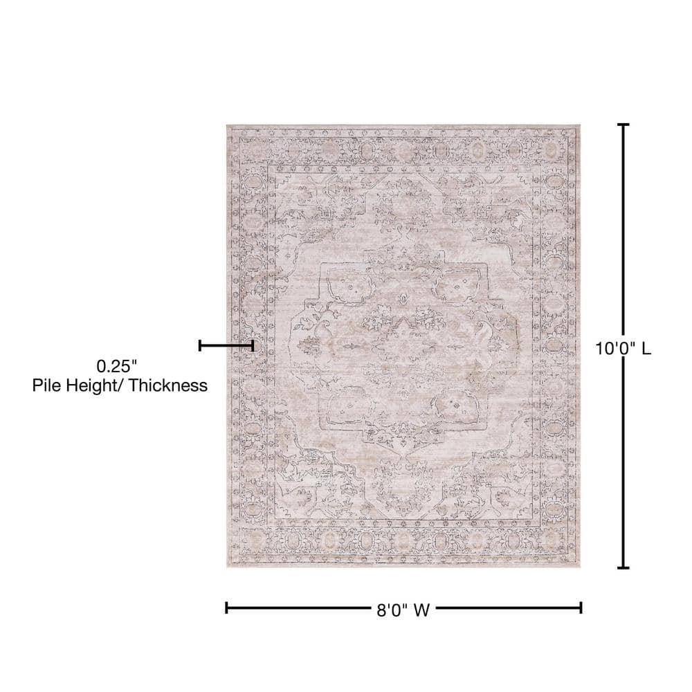 Cozy Haven Geometric Gray & Ivory 8' x 10' Synthetic Rug