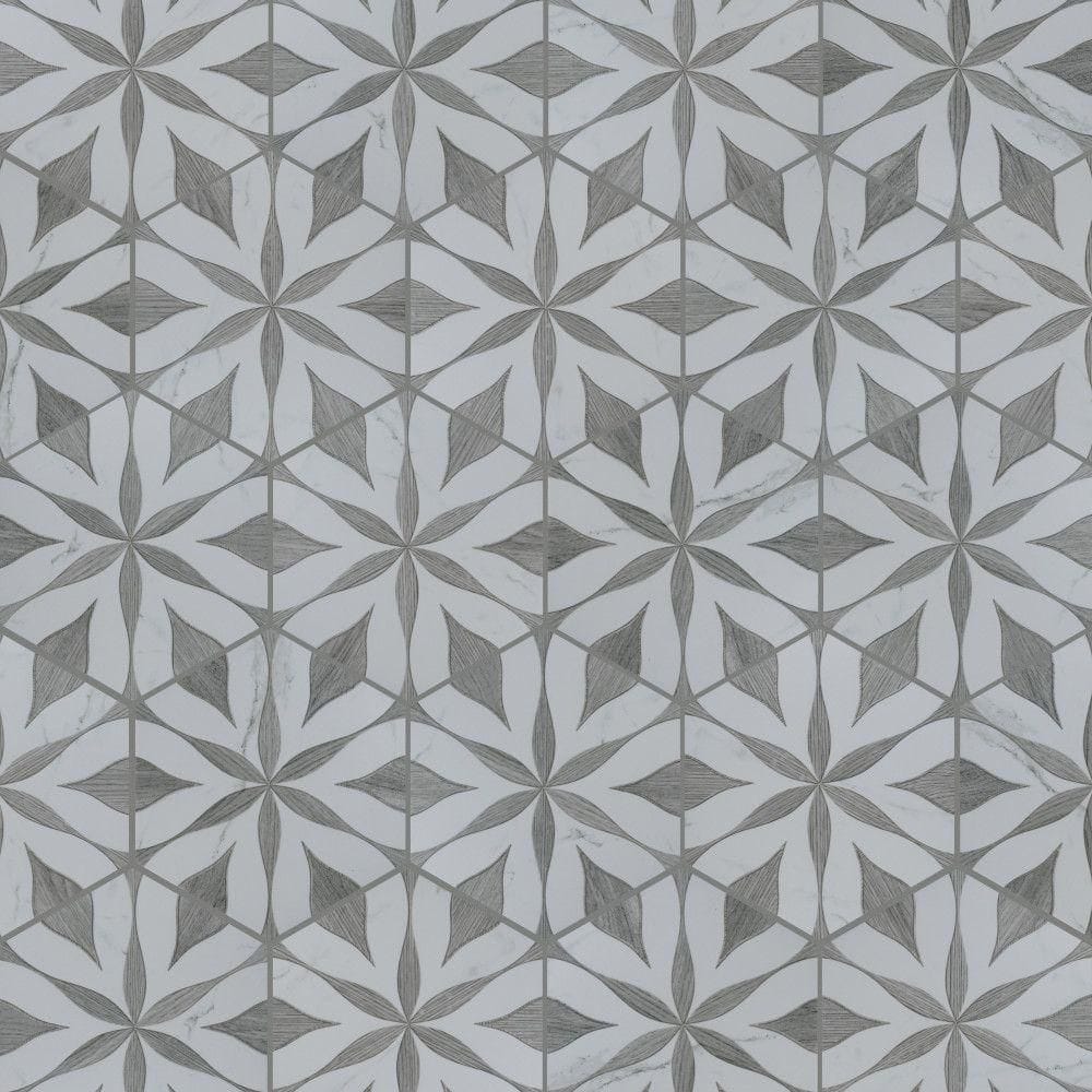 Llama Flower Loire Silver Smoke 8-5/8 in. x 9-7/8 in. Porcelain Floor and Wall Tile (11.5 sq. ft./Case) price history on PriceWatchPro