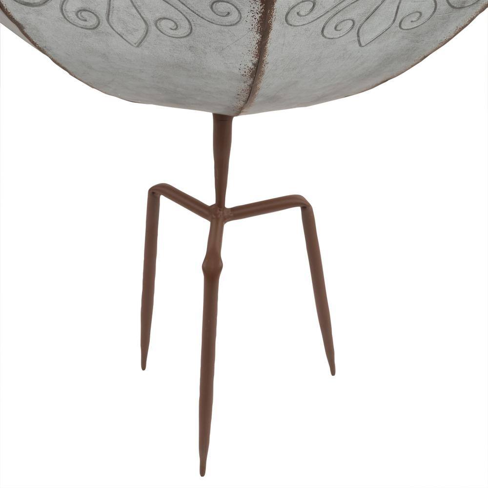 Alpine Gray Iron Upside Down Umbrella Garden Stake Planter