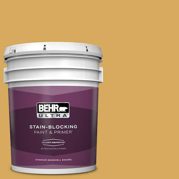 BEHR ULTRA 5 gal. #340D-5 Galley Gold Extra Durable Eggshell Enamel Interior Paint & Primer