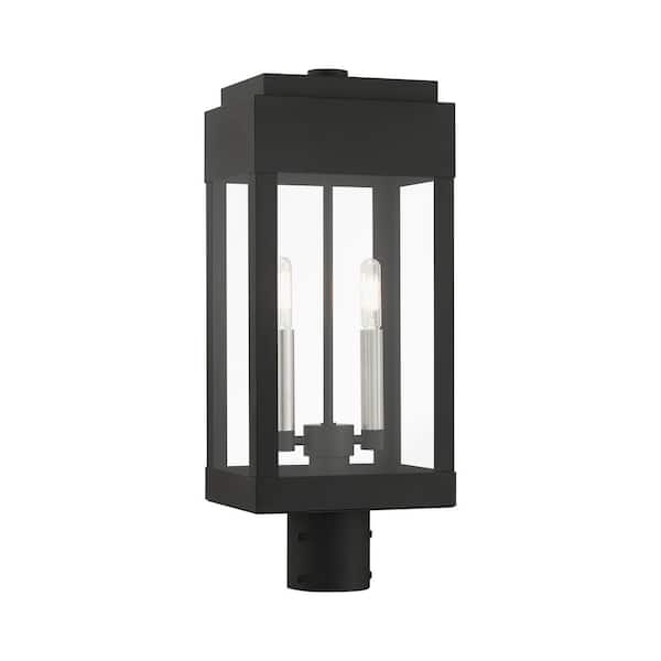 AVIANCE LIGHTING Ardenwood 20 in. 2-Light Black Cast Brass Hardwired Outdoor Rust Resistant Post Light with No Bulbs Included