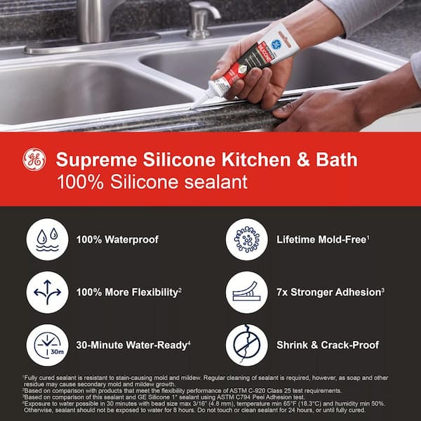 Supreme Silicone Caulk 2.8 oz. KandB Sealant White
