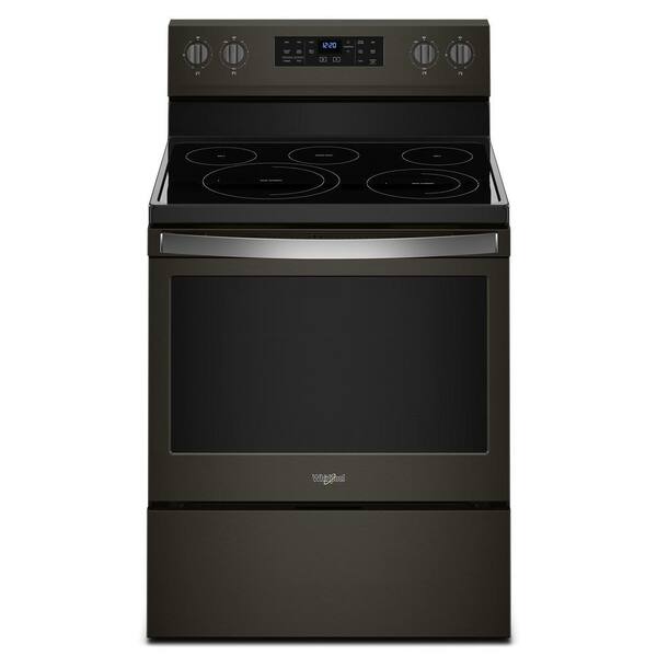 Whirlpool 5.3 cu. ft. Electric Range with Self-Cleaning Convection Oven in Fingerprint Resistant Black Stainless
