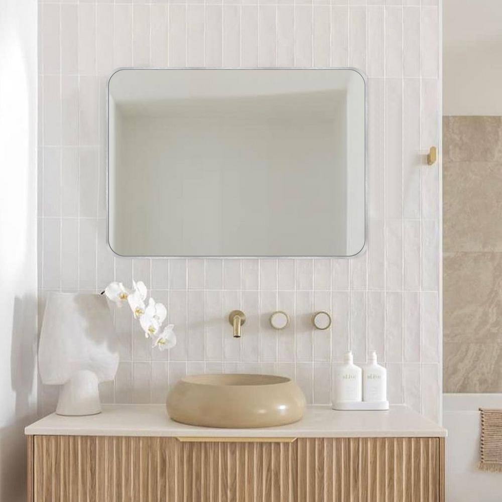 Crane Lake 22x30 Inch Silver Metal Framed Vanity Mirror