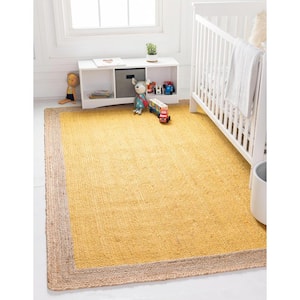 Braided Jute Goa Yellow 5 ft. 1 in. x 8 ft. Area Rug