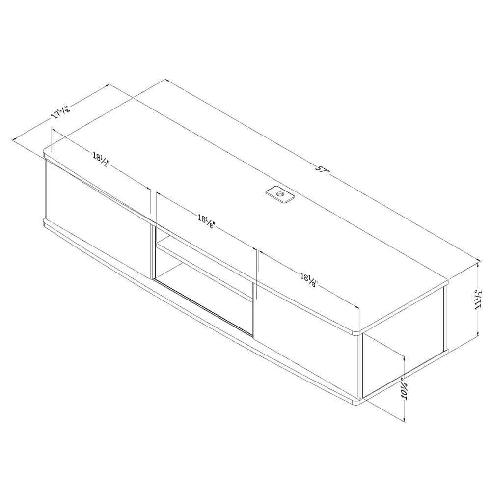 Agora Pure White Floating TV Stand with Cabinet