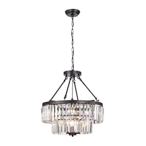 Volpoca 9-Light Black Brushed Coffee Chandelier for Kitchen, Dining/Living Room, Bedroom with No Bulbs Included