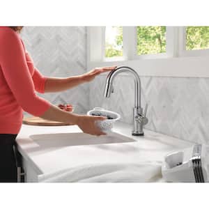 Trinsic Single-Handle Pull-Down Sprayer Bar Faucet Featuring Touch2O Technology in Arctic Stainless