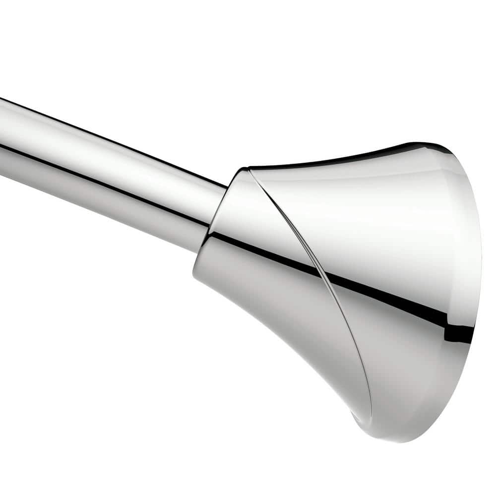 Adjustable Chrome Tension Curved Shower Curtain Rod