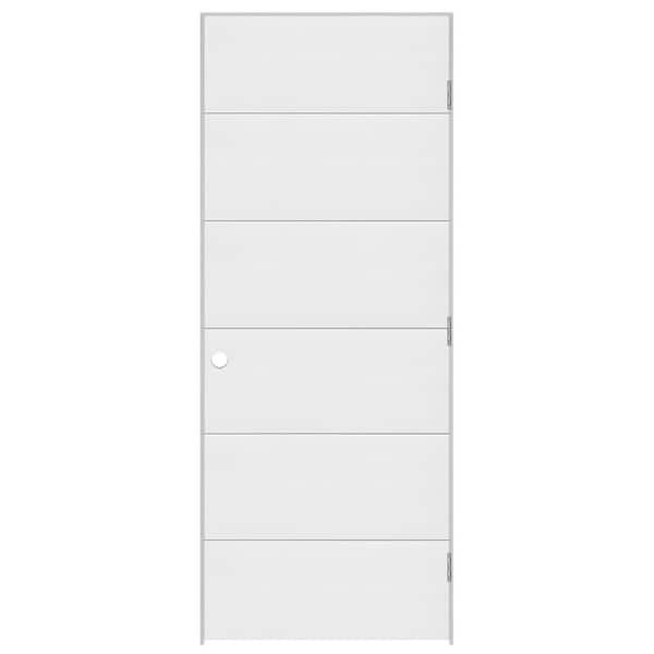 Masonite 32 in. x 80 in. No Panel Left-Handed Primed Composite Hollow Core Single Prehung Interior Door 4-9/16 in. Flat Jamb