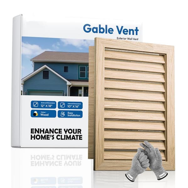 Angel Sar 11.8" x 17.5" Wood Gable Vent, Smooth Surface Innovative Screen Replacement Shed Door Vents for Soffits Attics