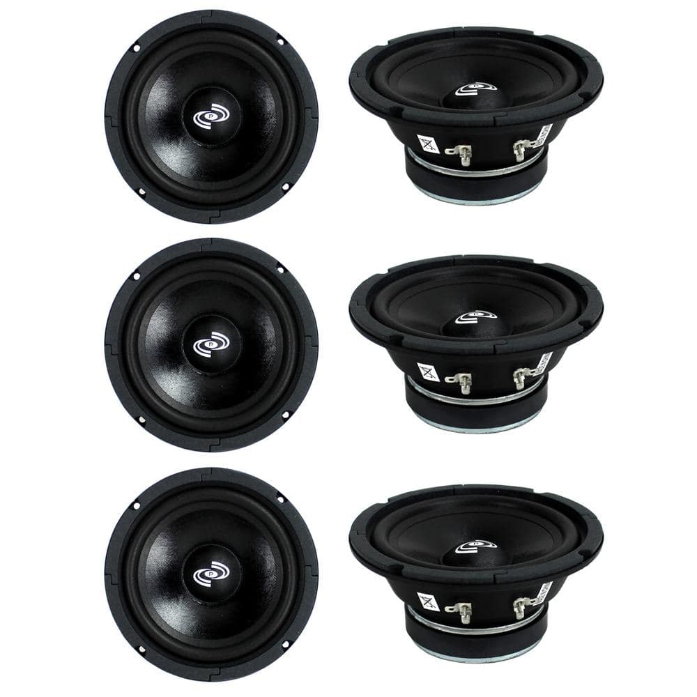 Pyle 6.5 in. 300-Watt Car Mid Bass MidRange Woofer Audio Speaker in Black  (8-Pack) x PDMR6 The Home Depot