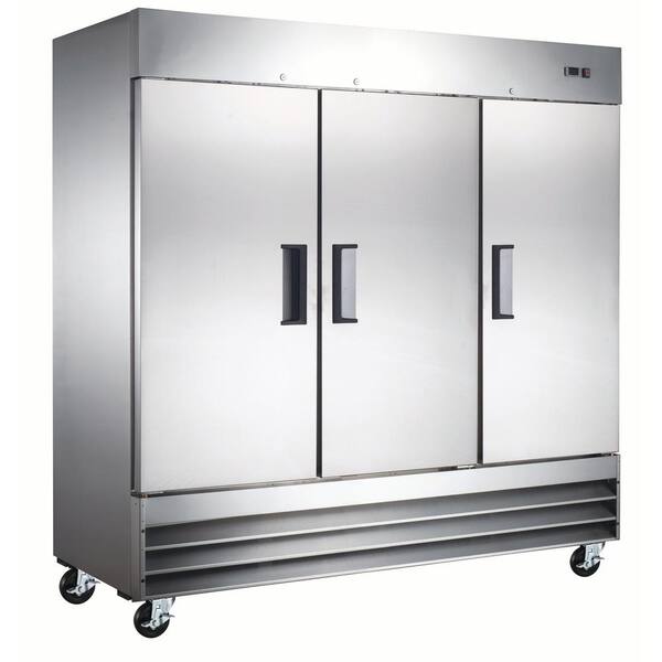 Cooler Depot 81 in. W 72 cu. ft. Three Door Commercial Refrigerator in Stainless Steel