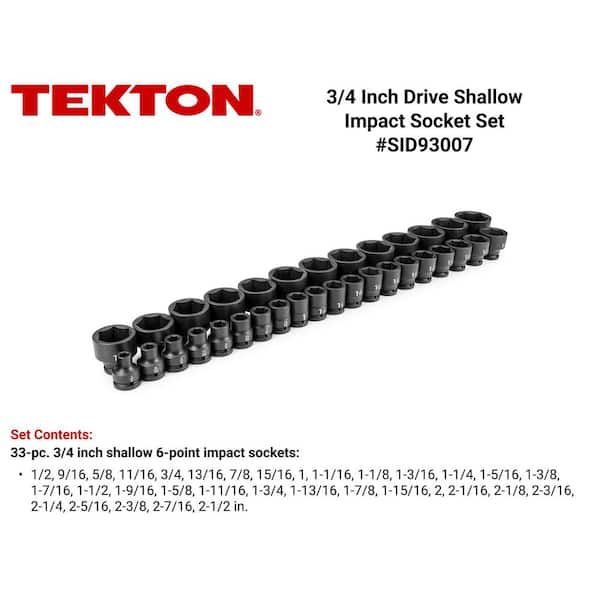 3/4 in. Drive 6-Point Impact Socket Set, 33-Piece (1/2 - 2-1/2 in.)