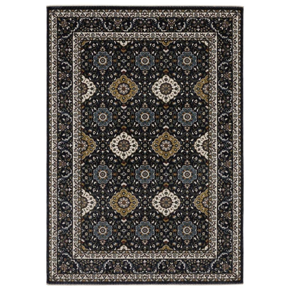 10 ft. x 13 ft. Navy Blue, Gold Medallion Washable Area Rug price history on PriceWatchPro
