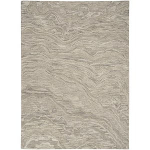 Graceful Grey 5 ft. x 7 ft. Abstract Contemporary Area Rug