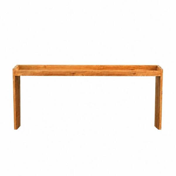 Bamboo Over the Stove Spice Shelf Organizer with 6 Hooks, 31.5 in Kitchen Countertop Rack, 11.4 in Height