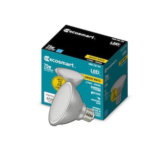 75-Watt Equivalent PAR30S Dimmable Adjustable Beam Angle LED Light Bulb Bright White (2-Pack)