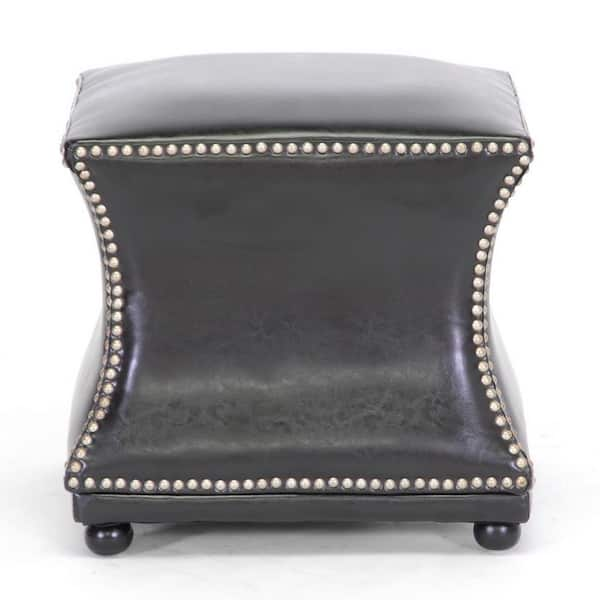 Baxton Studio Ellastone Traditional Dark Brown Faux Leather Upholstered Ottoman