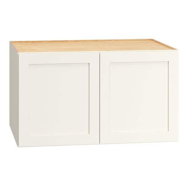 QuickShip Cottage 37 in. W x 24 in. D x 21 in. H Assembled Plywood Shaker Wall Bridge Kitchen Cabinet in White