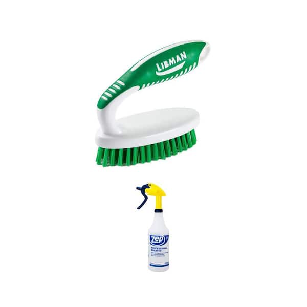 Small Space Scrub Brush and 32 oz. Professional Spray Bottle Combo
