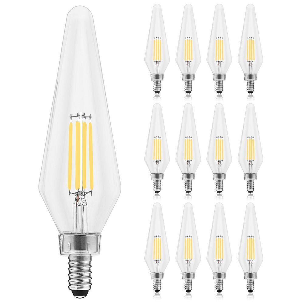 60-Watt Equivalent HX10.5 Glass Dimmable E12 Base Edison LED Light Bulb 4.5-Watt 500 Lumens Wet Rated 5000K (12-Pack) price history on PriceWatchPro