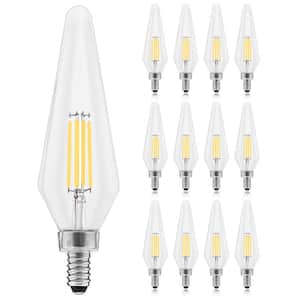 60-Watt Equivalent HX10.5 Glass Dimmable E12 Base Edison LED Light Bulb 4.5-Watt 500 Lumens Wet Rated 5000K (12-Pack)