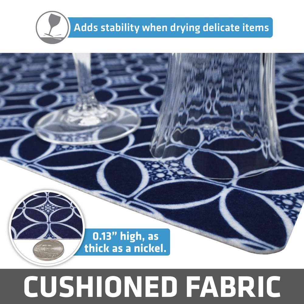 Indigo Gray Cushioned Fabric Shelf and Drawer Liners, 12" x 59" (2-Pack)