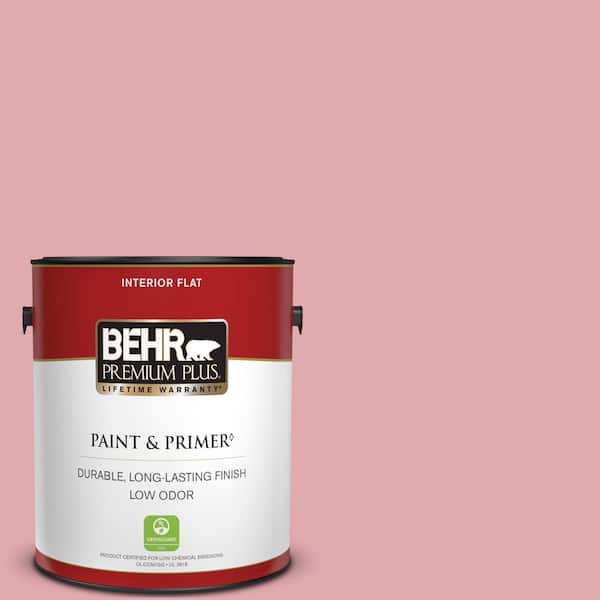 BEHR PREMIUM PLUS 1 gal. #130C-3 Raspberry Lemonade Flat Low Odor Interior Paint & Primer