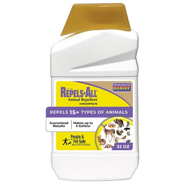 Bonide Repels-All Animal Repellent, 32 oz Concentrate, Long Lasting Outdoor Garden Deer Repellent, People and Pet Safe