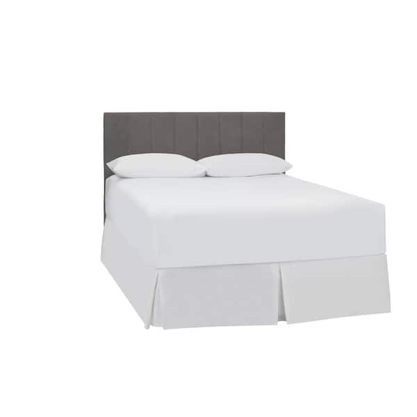 StyleWell Warrenton Charcoal Gray Upholstered Queen Headboard with Channel Tufting