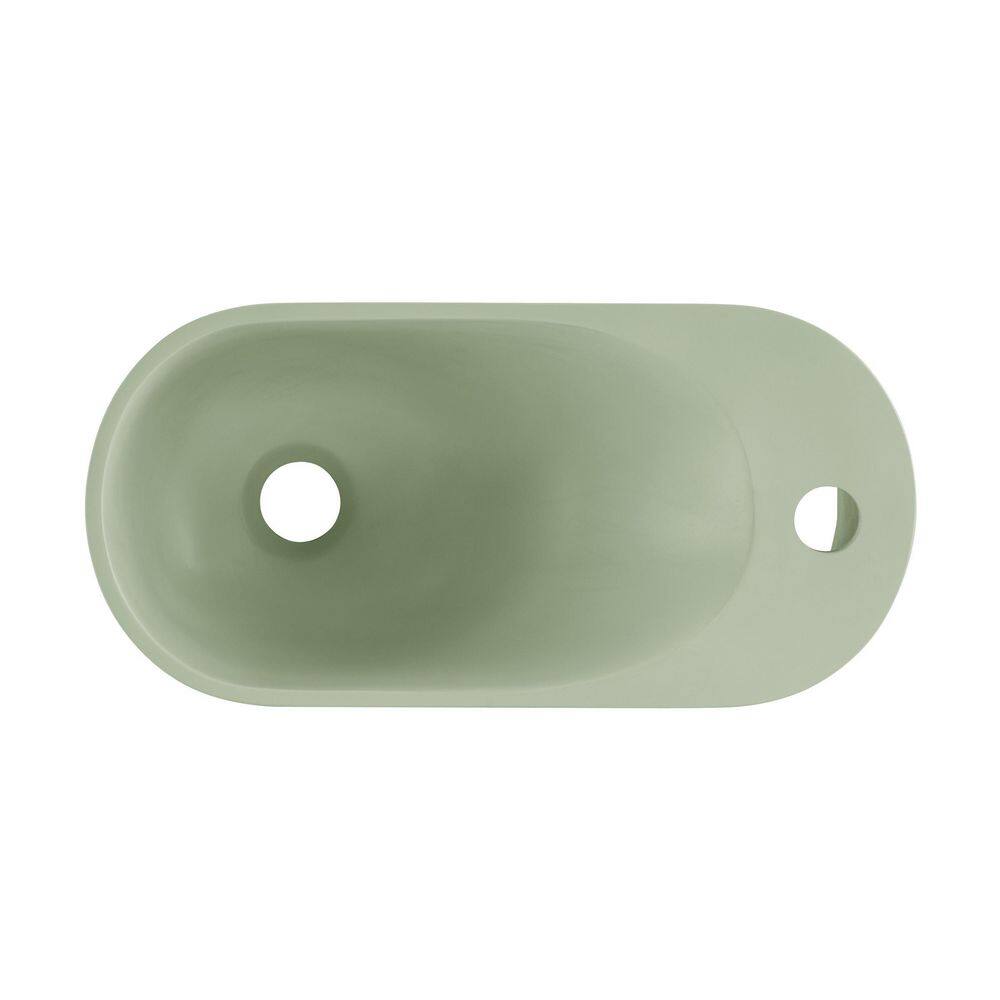 Terre Palm Green Ceramic Wall-Mount Bathroom Sink