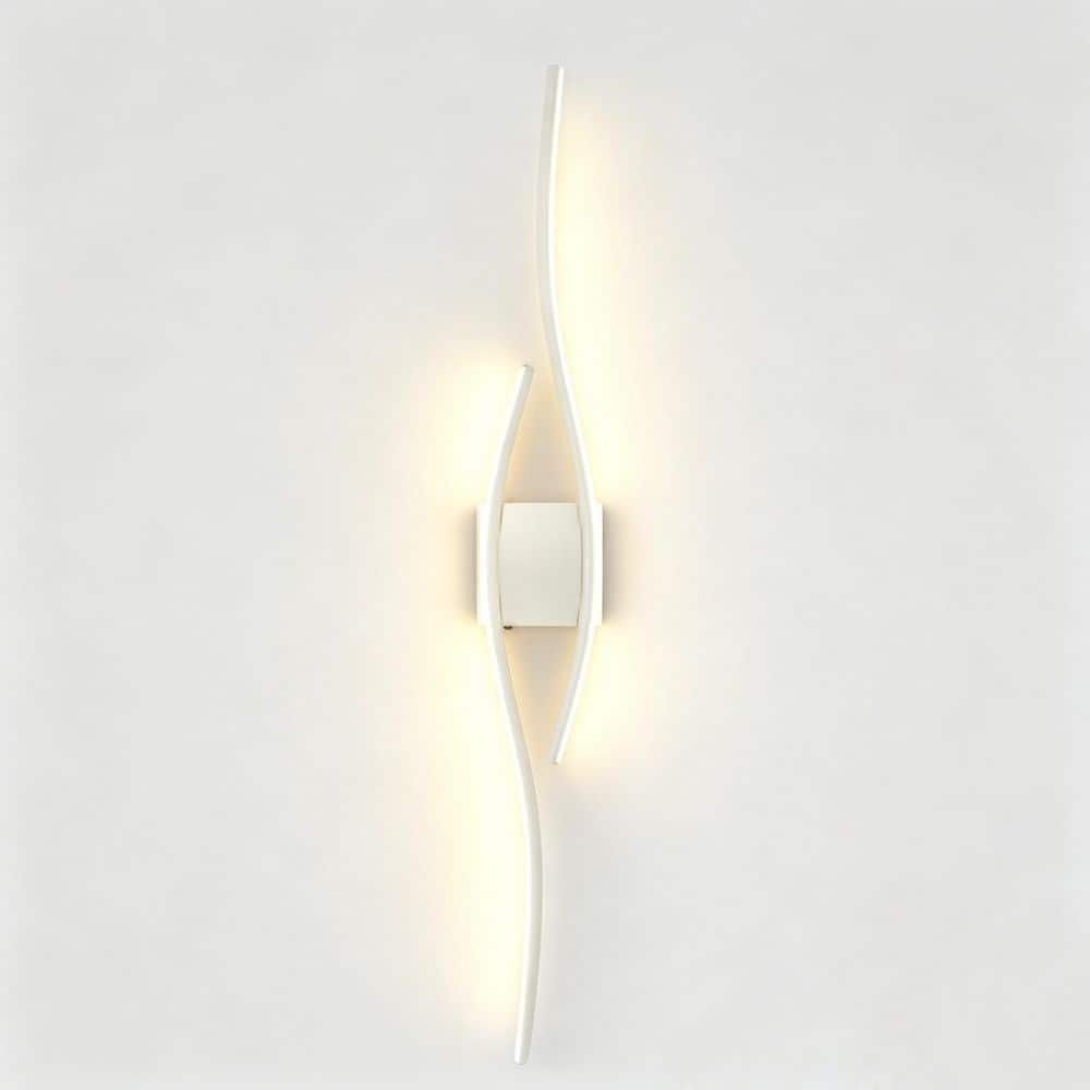 39.4 in. 2-Light Nickel Hardwired Dimmable LED Wall Sconce, Modern Wall Lighting with 5-CCT and Acrylic Lampshade price history on PriceWatchPro