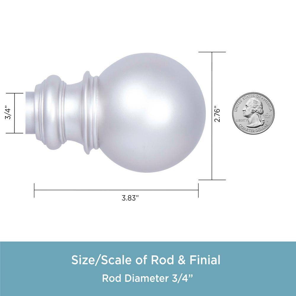 Satin Nickel Adjustable Curtain Rod with Ball Finials