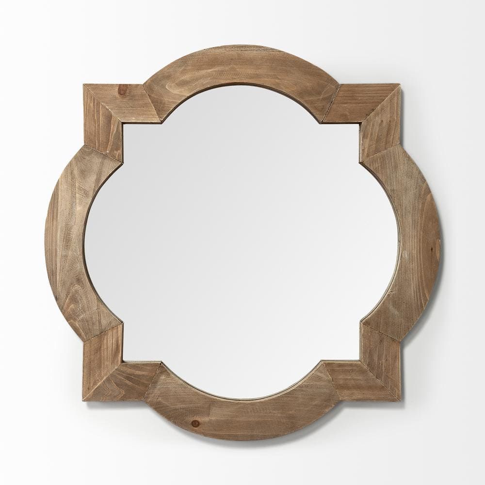 Argonne Natural Pine Wood Full-Length Square Wall Mirror