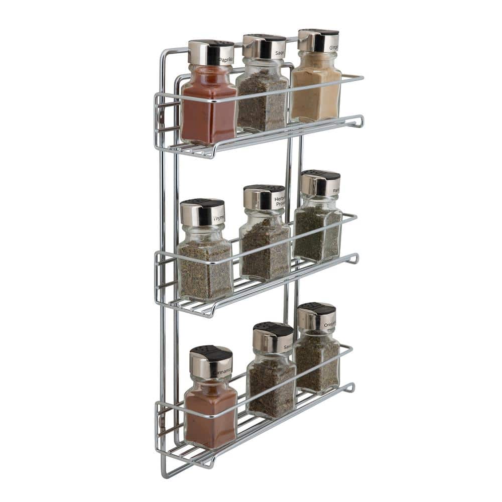 Chrome 3-Tier Wall-Mounted Spice Rack