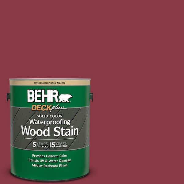 BEHR DECKplus 1 gal. #PPU1-10 Forbidden Red Solid Color Waterproofing Exterior Wood Stain