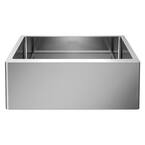 Quatrus R15 Brushed Stainless 18-Gauge Stainless Steel 25 in. Single Bowl Farmhouse Apron Kitchen Sink