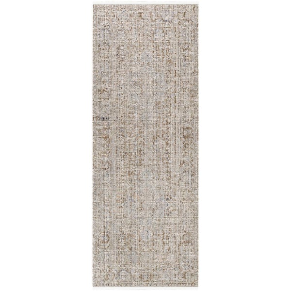 Becki Owens Margaret Taupe/Brown 3 ft. x 7 ft. Medallion Machine-Washable Indoor/Outdoor Area Rug