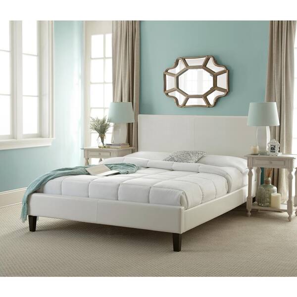 Rest Rite White Queen Upholstered Bed