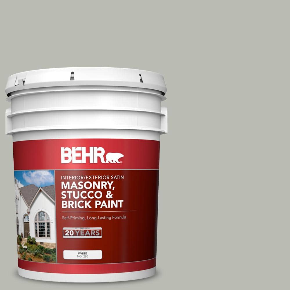 5 gal. #N380-3 Weathered Moss Satin Interior/Exterior Masonry, Stucco and B