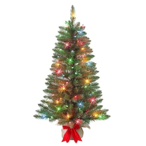 3 ft Pre-Lit Fraser Fir Multi-Light Artificial Christmas Tree